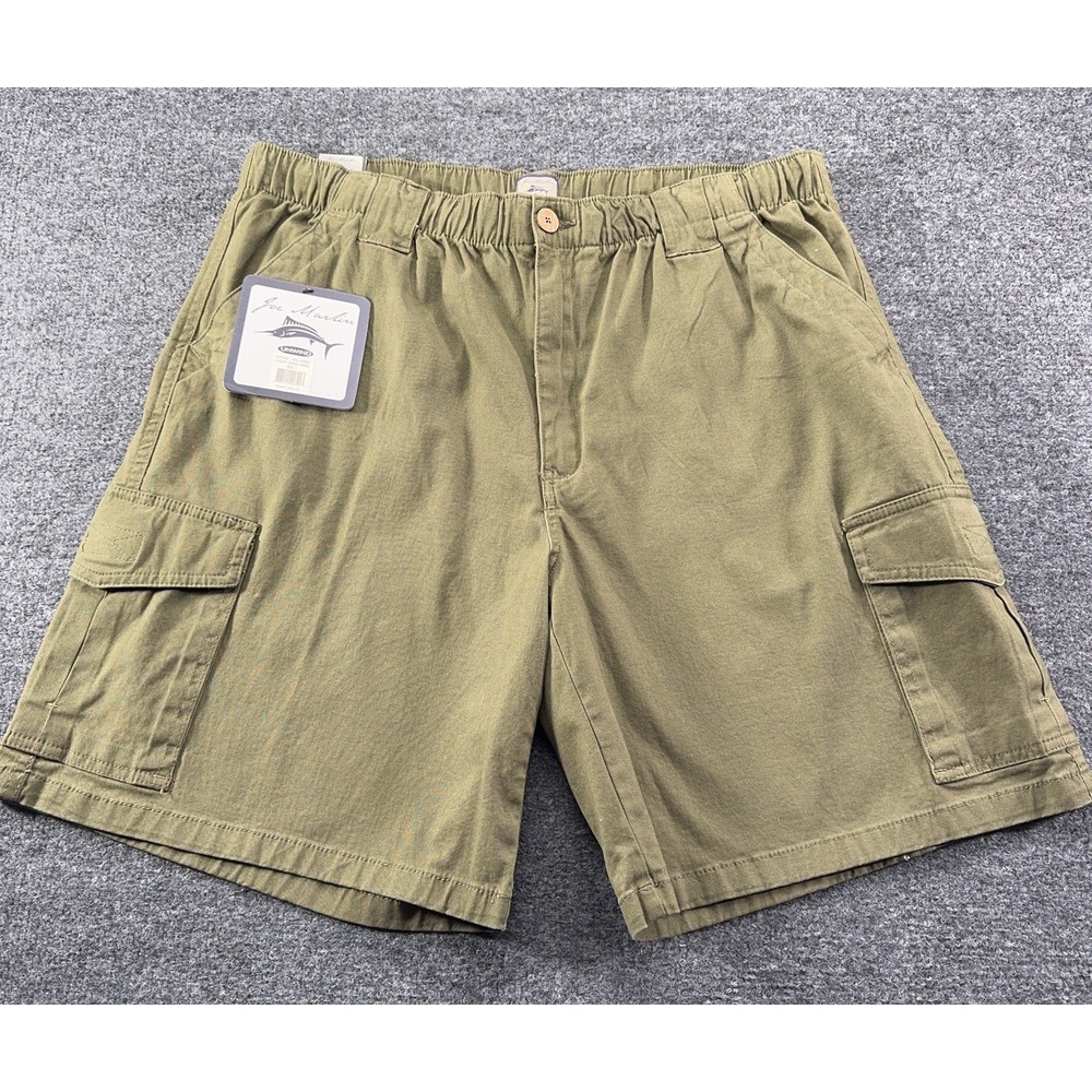 Joe Marlin Unwind Elastic Waist Shorts Size L Olive Green 8.5" Inseam NWT